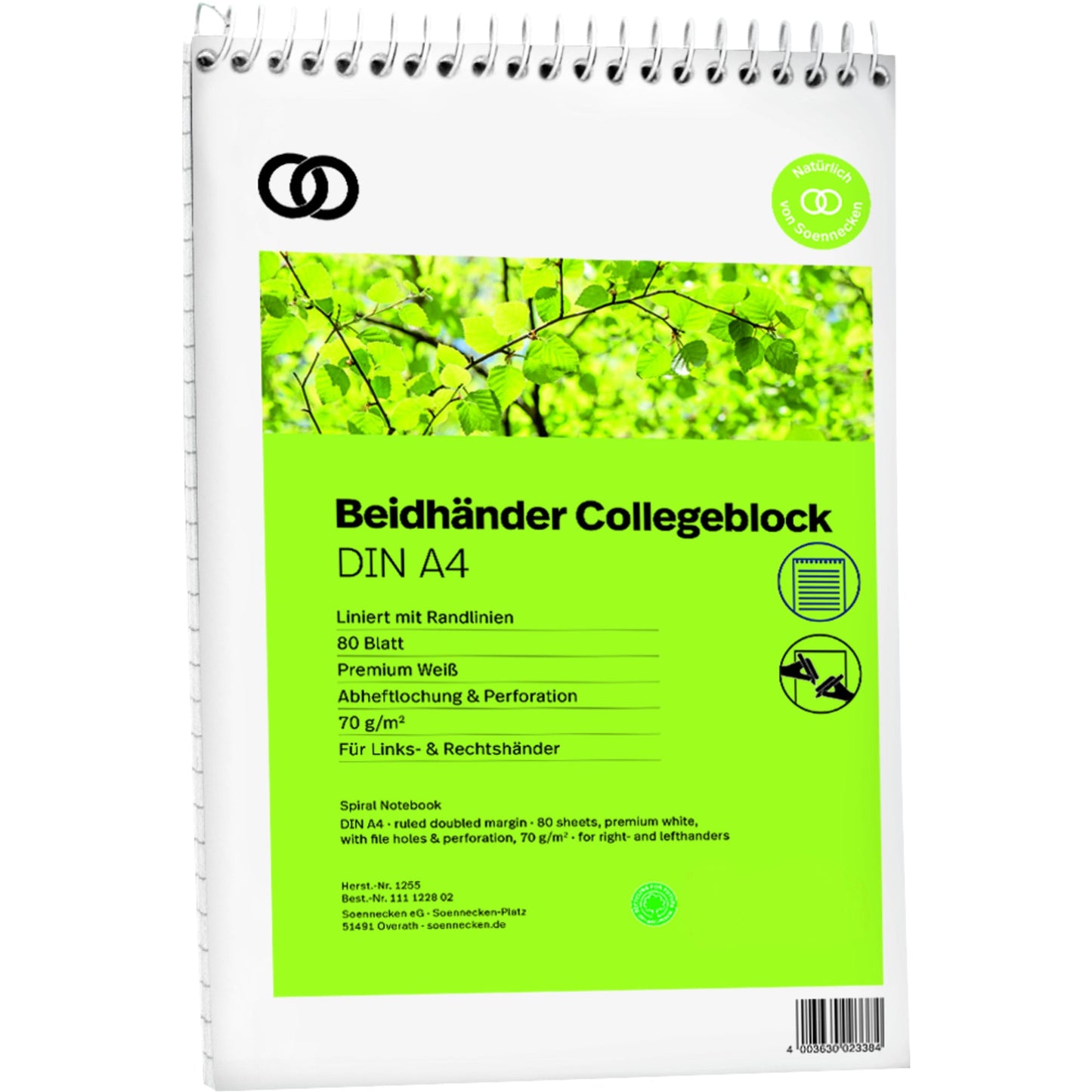 Soennecken Notizblock oeco DIN A4 liniert 80 Bl.