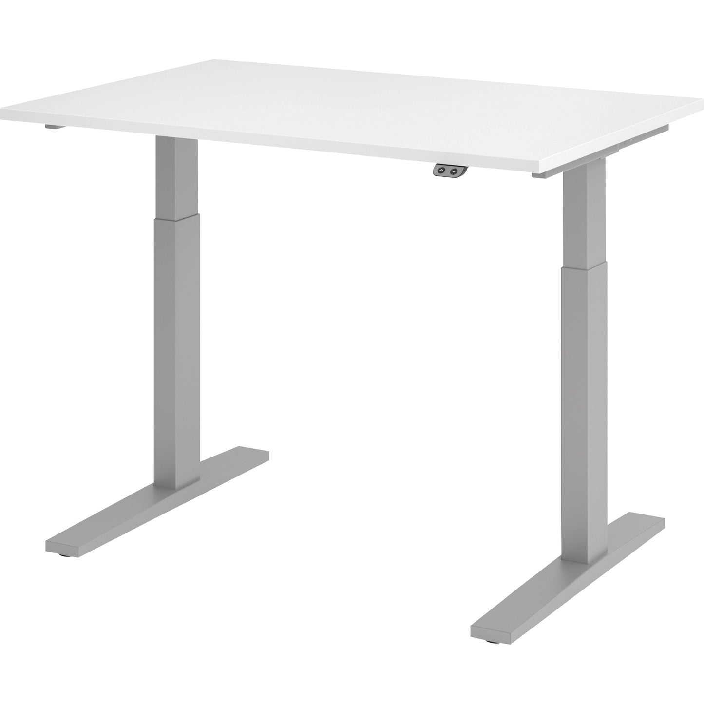 Hammerbacher Schreibtisch Maße: 1.200 x 700-1.200 x 800 mm (B x H x T) Spanplatte weiß