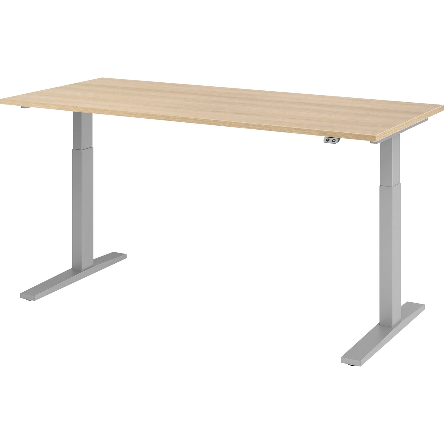 Hammerbacher Schreibtisch Maße: 1.800 x 700-1.200 x 800 mm (B x H x T) Spanplatte eiche