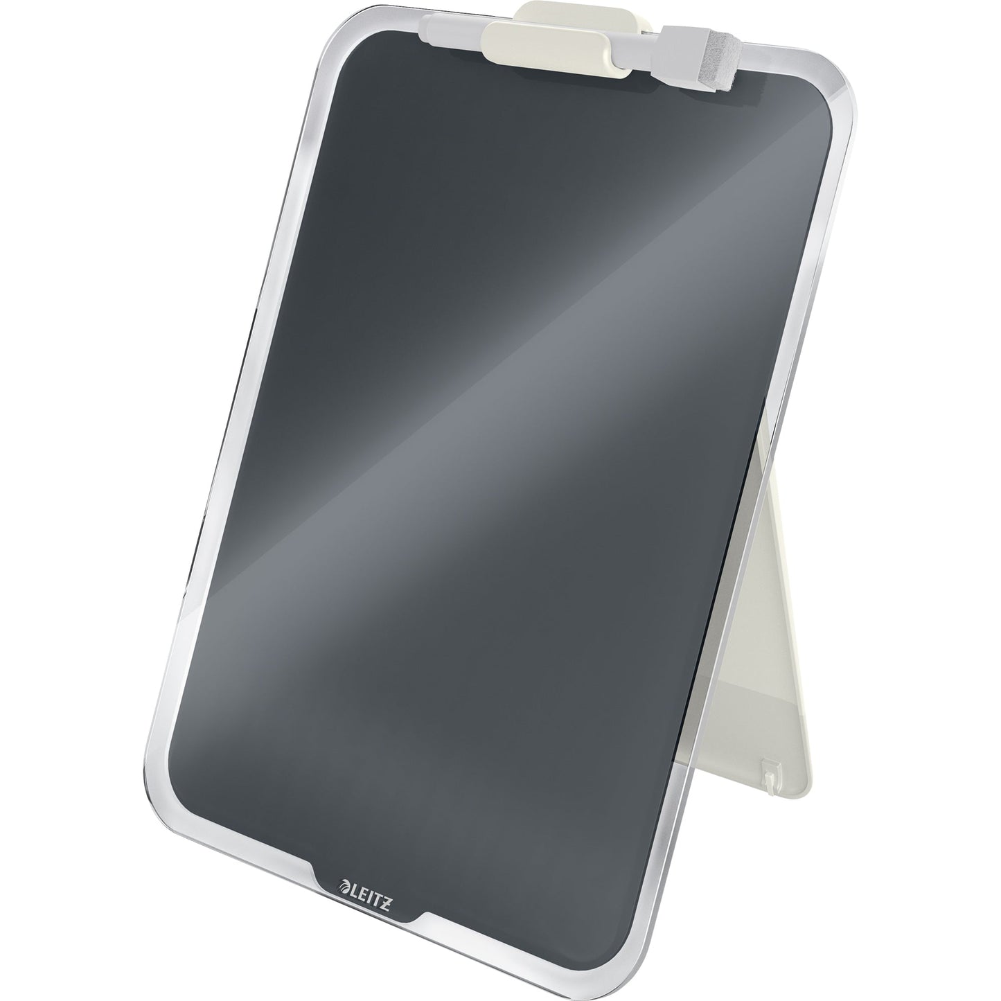 Leitz Glasboard Cosy 38,5 x 30,5 x 0,4 cm (B x H x T) Tafel nicht magnethaftend inkl. 1 Stiftehalter, 1 Marker mit Wischer Sicherheitsglas grau