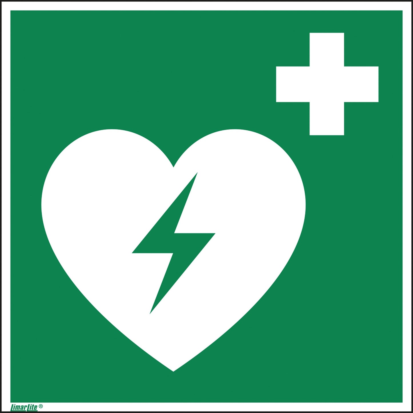 Hinweisschild 20 x 20 cm (B x H) E010 Defibrillator als Fahnenschild Hart-PVC