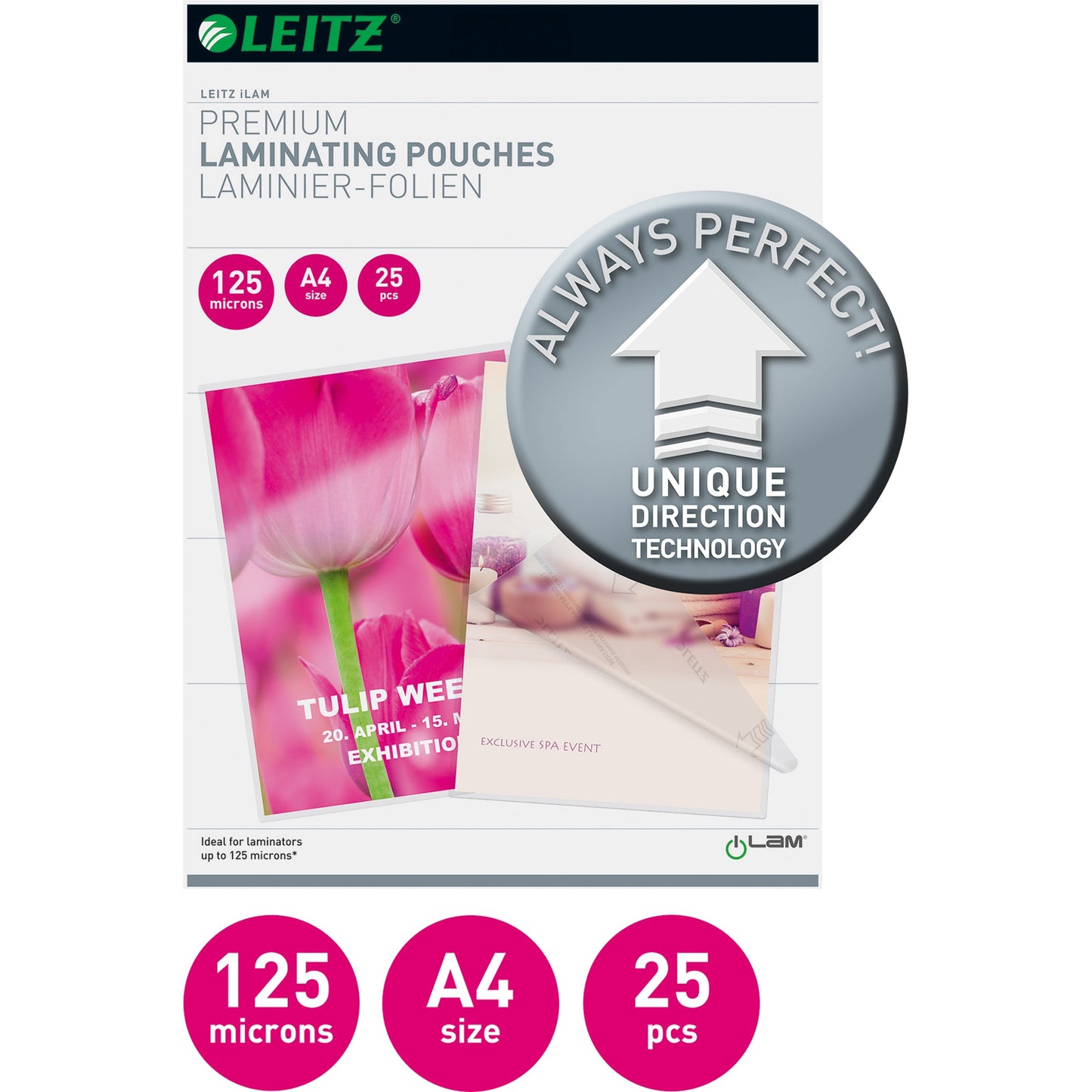 Leitz Laminierfolie iLAM DIN A4 125µm glänzend 25 St./Pack.