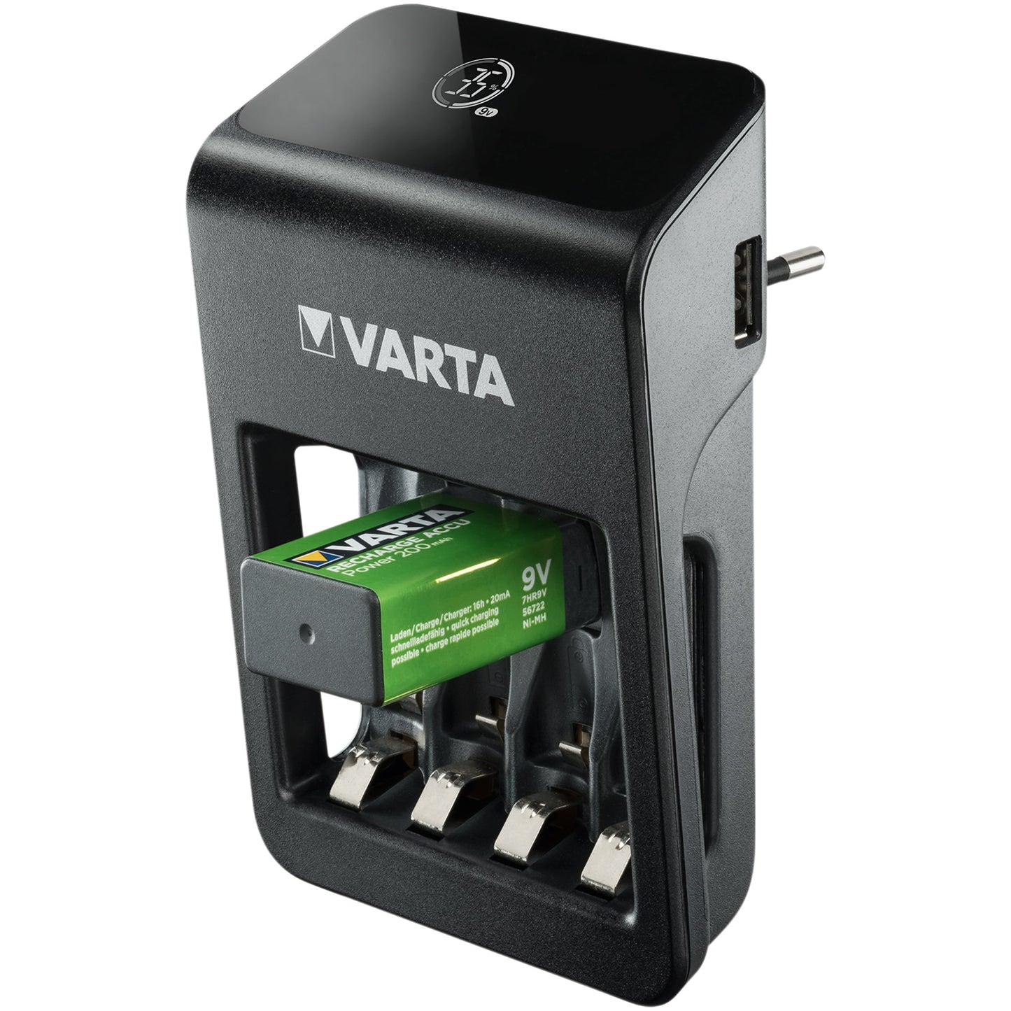 Varta Akkuladegerät Plug Charger+ 4 x AA Akkus (2.100 mAh) AAA/Micro, AA/Mignon, E-Block 4h 100-240V