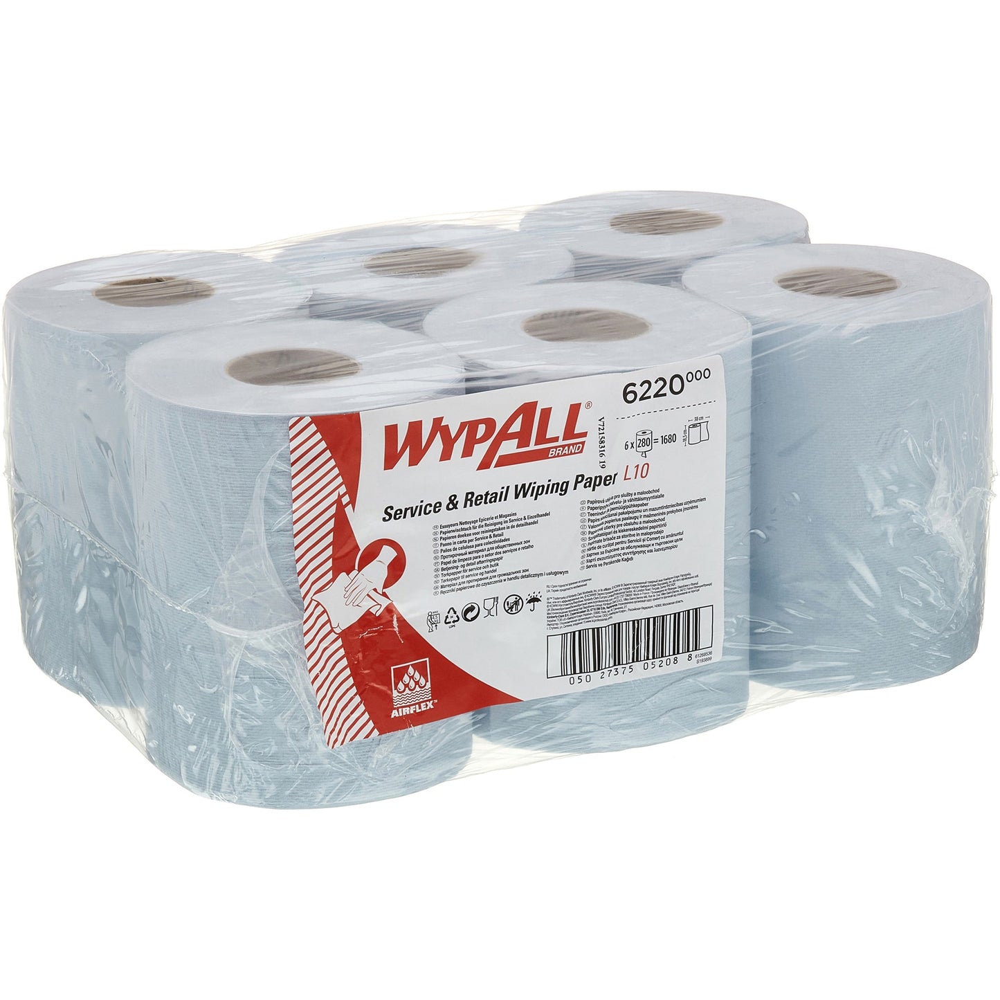WYPALL* Wischtücher ReachT 18,3 x 38 cm (B x L) Papier blau 6 x 280 St./Pack.