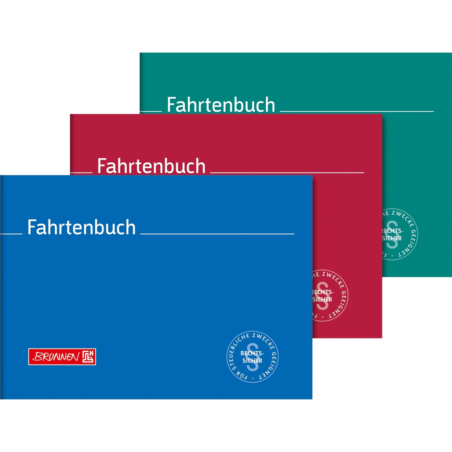 BRUNNEN Fahrtenbuch DIN A6 quer PKW farbig sortiert (freie Farbauswahl nicht möglich) 40 Bl.