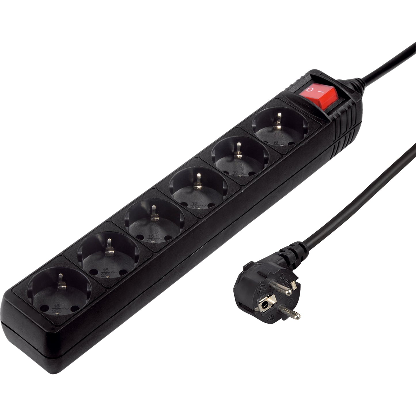 Hama Steckdosenleiste 6 Steckdosen schwarz