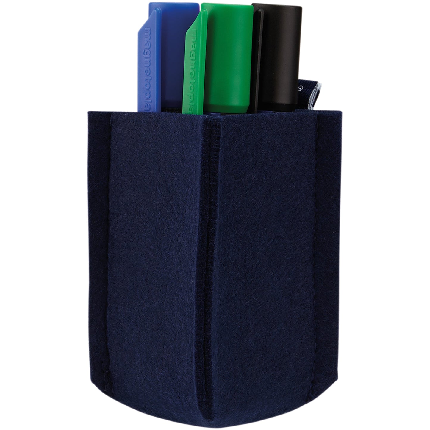 magnetoplan® Stiftehalter magnetoTray ecoAware SMALL 6 x 10 x 6 cm (B x H x T) nicht selbstklebend magnethaftend Polyester, 100 % recycelt blau