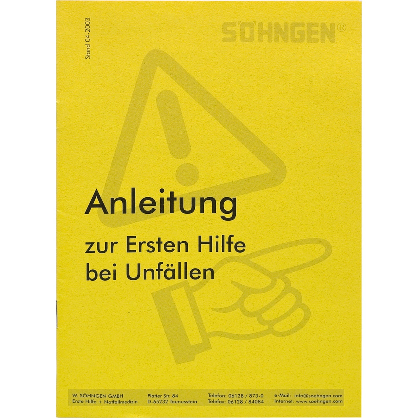 SÖHNGEN® Erste Hilfe Anleitung 14,7 x 21 x 0,2 cm (B x H x T)