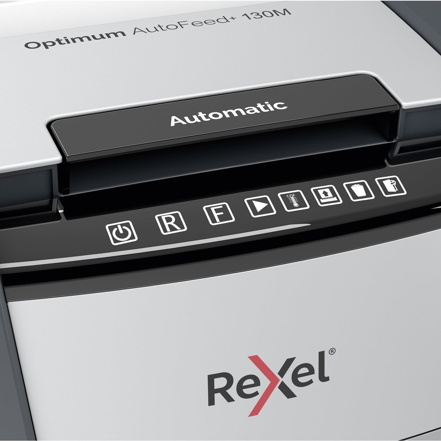 Rexel® Aktenvernichter Optimum AutoFeed+ 130M P-5 Papier, Heftklammern, Büroklammern, Kreditkarten Partikelschnitt schwarz