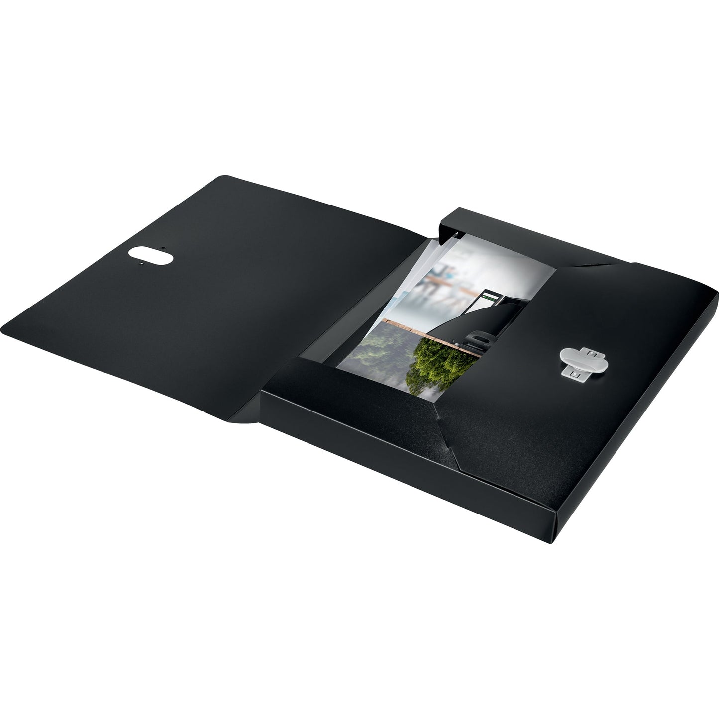 Leitz Heftbox Recycle 25,4 x 33 cm (B x H) DIN A4 38mm Sicherheitsverschluss Polypropylen, 80 % recycelt schwarz