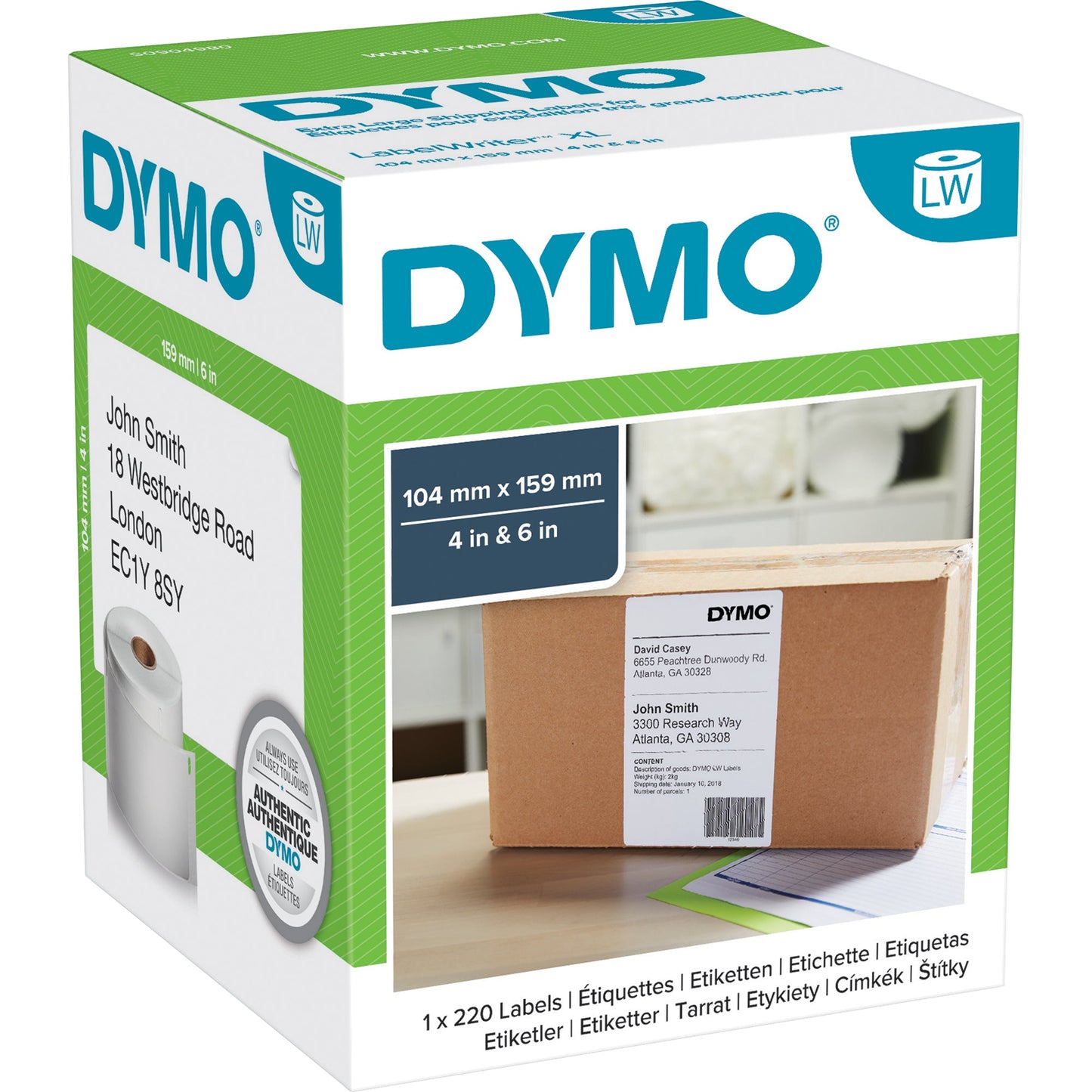 DYMO® Versandetikett 104 x 159 mm (B x H) Papier weiß 220 Etik./Rl.