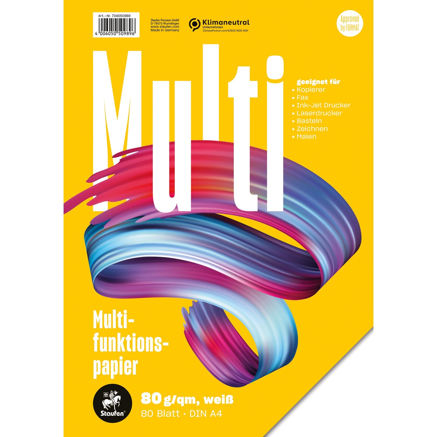 Staufen Multifunktionspapier DIN A4 80g/m² weiß 80 Bl./Pack.