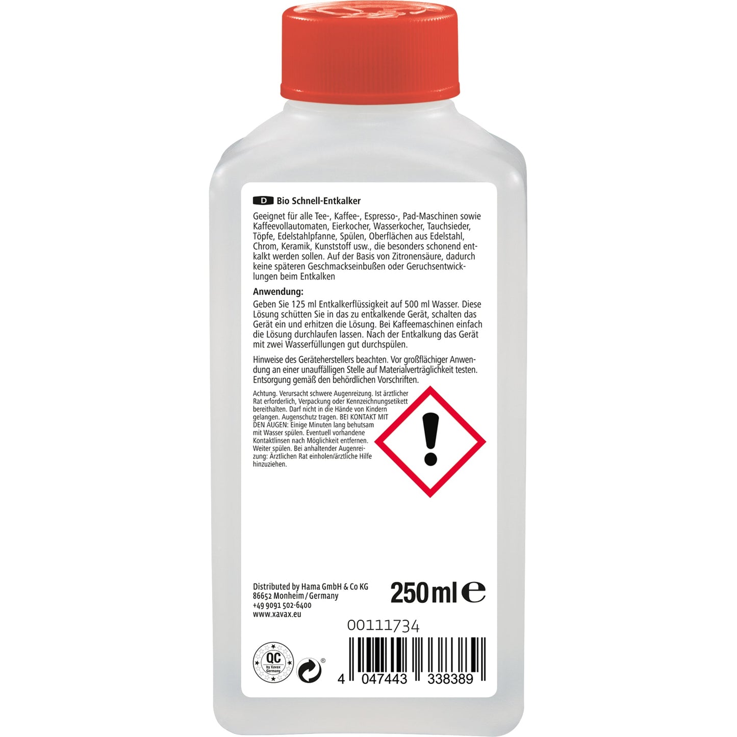 Xavax Entkalker flüssig Flasche Kunststoff 0,25l