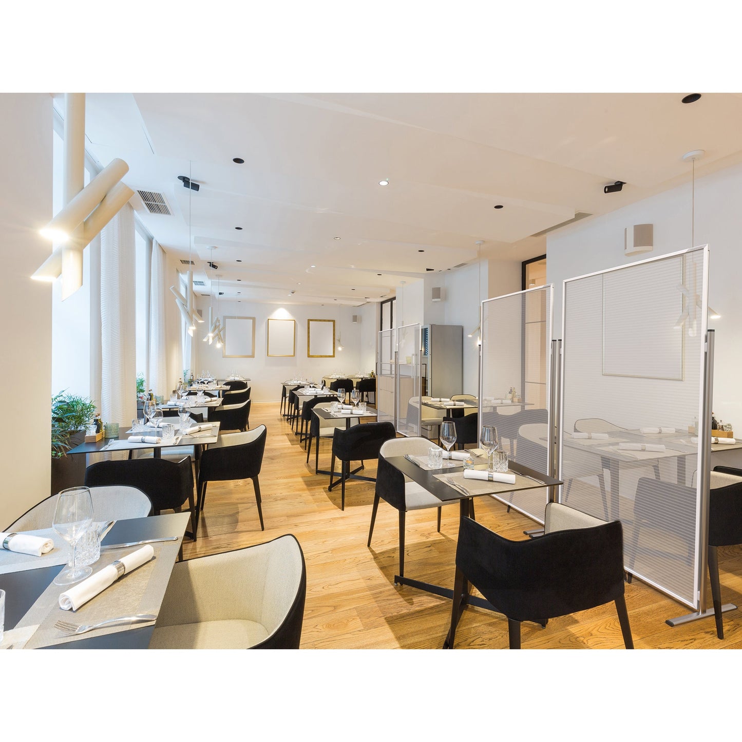 magnetoplan® Trennwand Evolution 120 x 202 x 46,5 cm (B x H x T) Acryl transparent