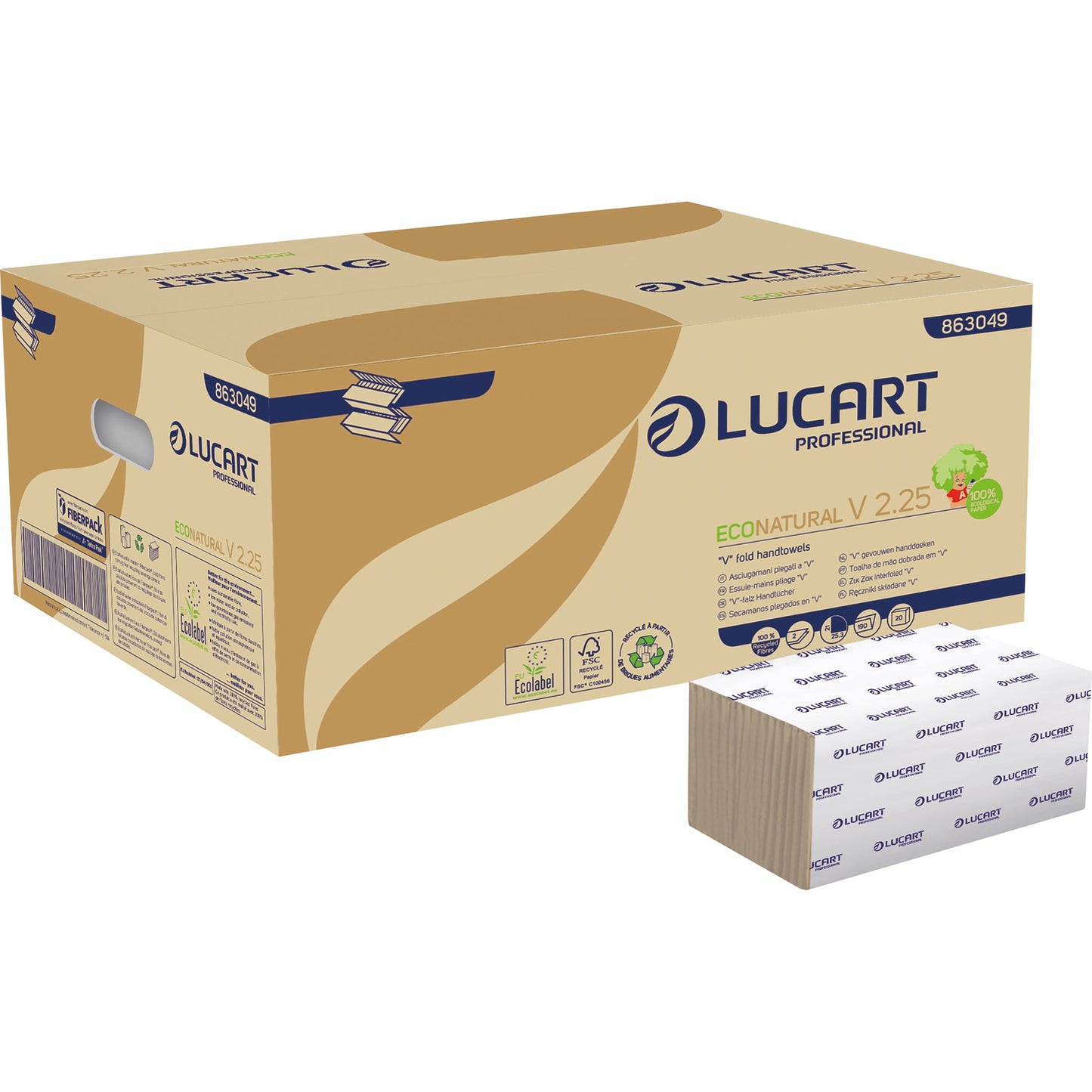 Eco Natural Papierhandtücher 25,3 x 21 cm (B x L) Zellstoff havanna 20 x 190 Bl./Pack.