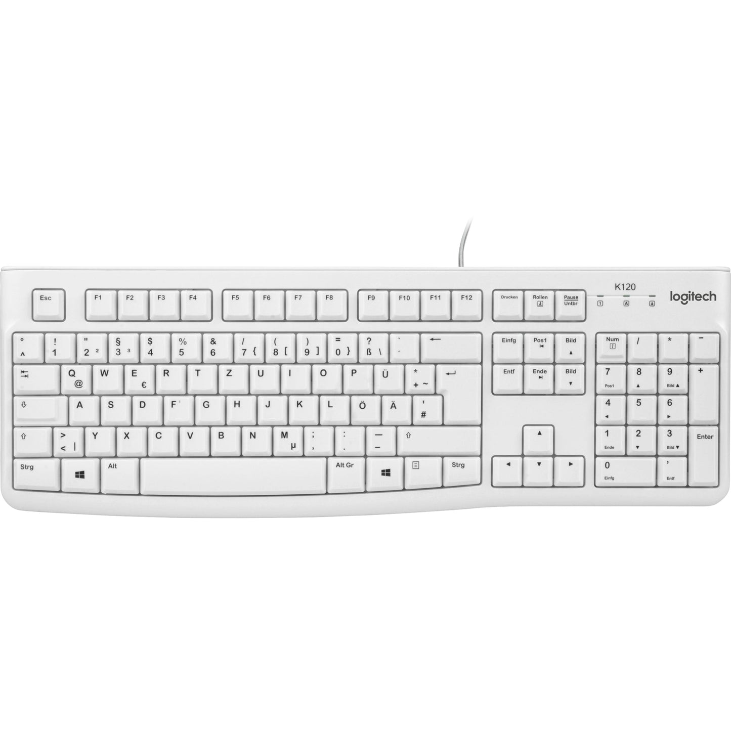 Logitech Tastatur K120 Windows® universell USB-A weiß