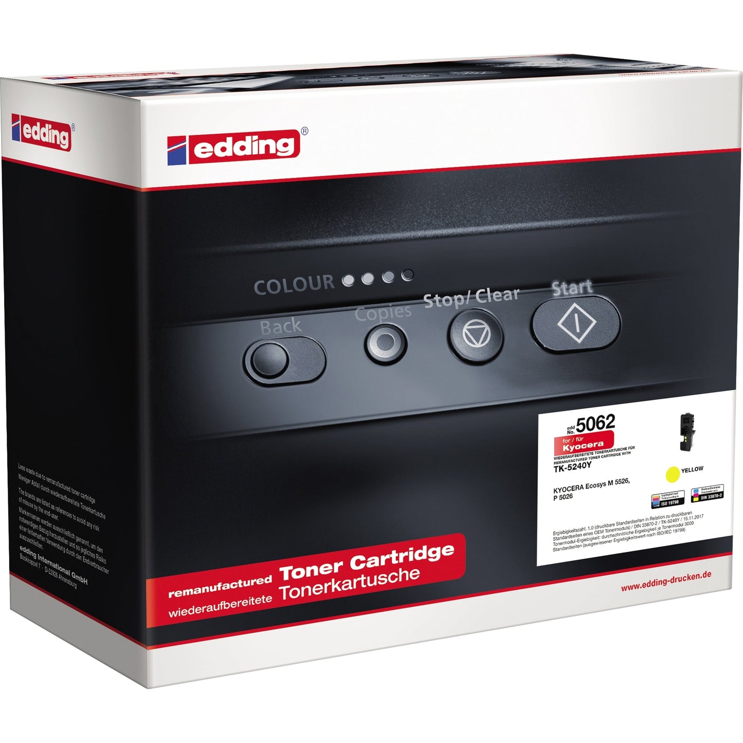 edding Toner kein Originalzubehör Kompatibel mit: KYOCERA TK-5240Y EDD-5062 ca. 3.000 Seiten gelb