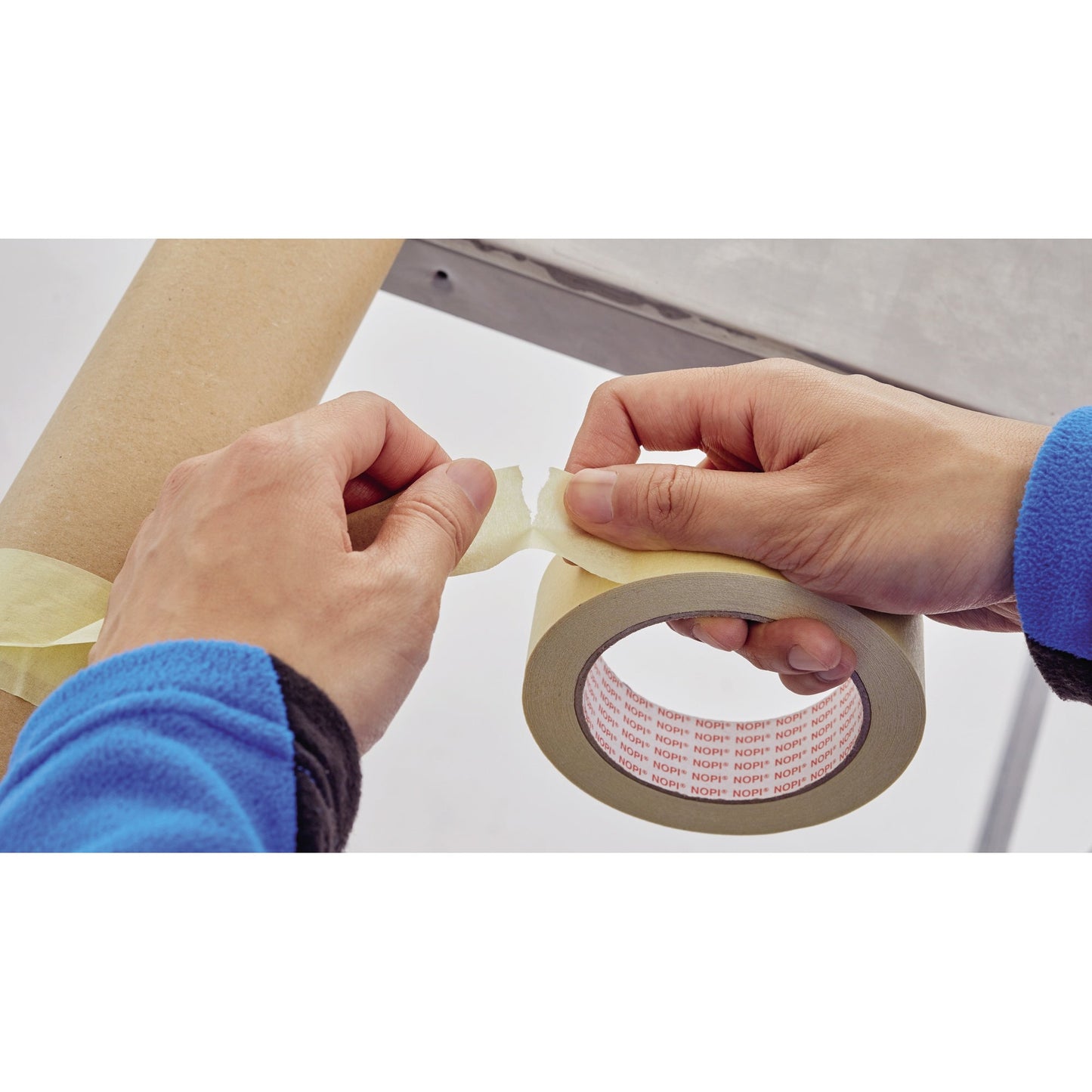 NOPI® Kreppband Innenbereich 35 mm x 50 m (B x L) Naturkautschuk beige