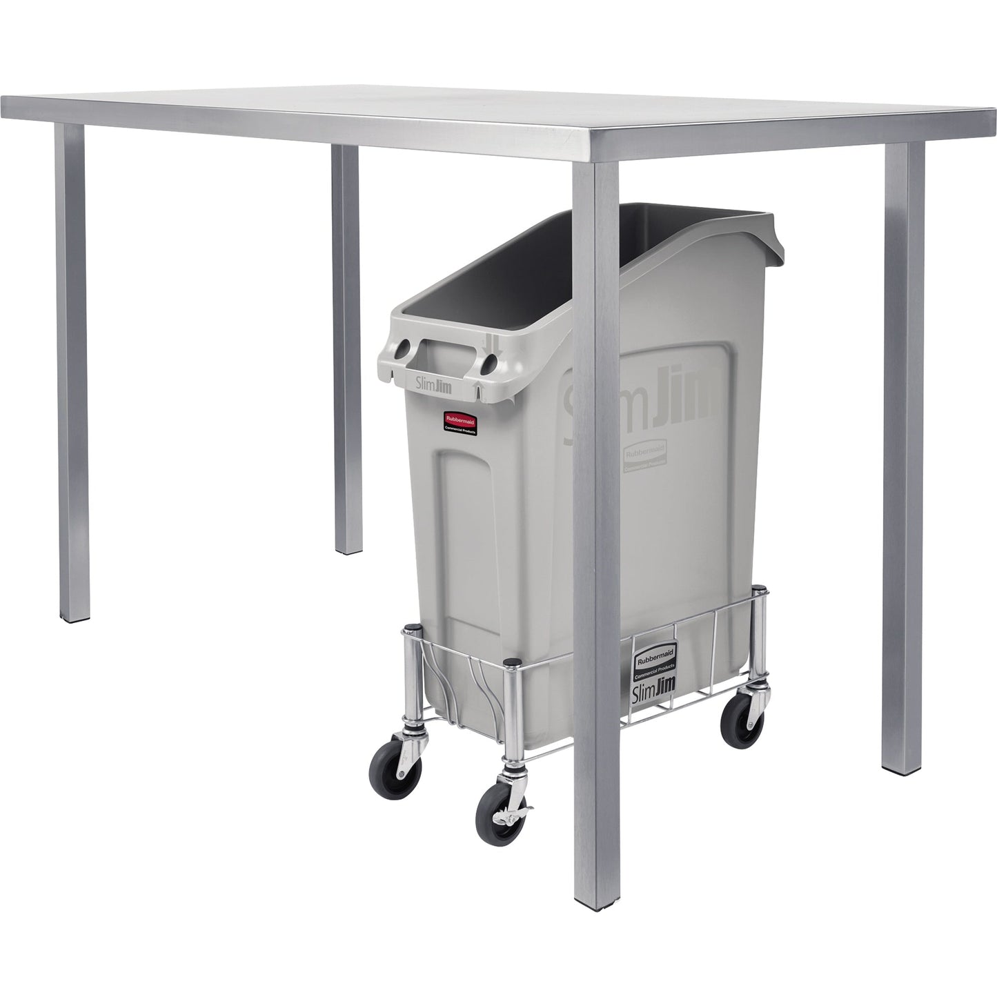 Rubbermaid Abfalleimer SLIM JIM® 49l Kunststoff grau 1 Sortierfach