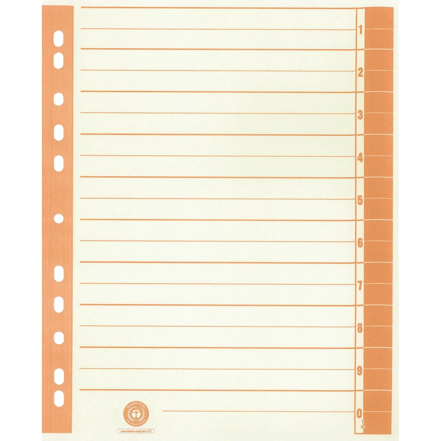Trennblatt DIN A4 Karton, 100 % recycelt chamois/orange 100 St./Pack.