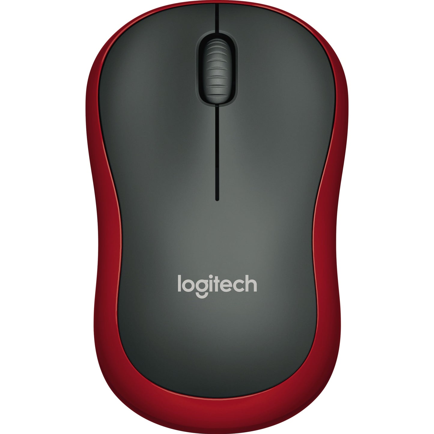Logitech Optische PC Maus M185 Links- und Rechtshänder nicht ergonomisch USB-A bis 10m Batterie inkl. Nano-USB-Empfänger schwarz/rot