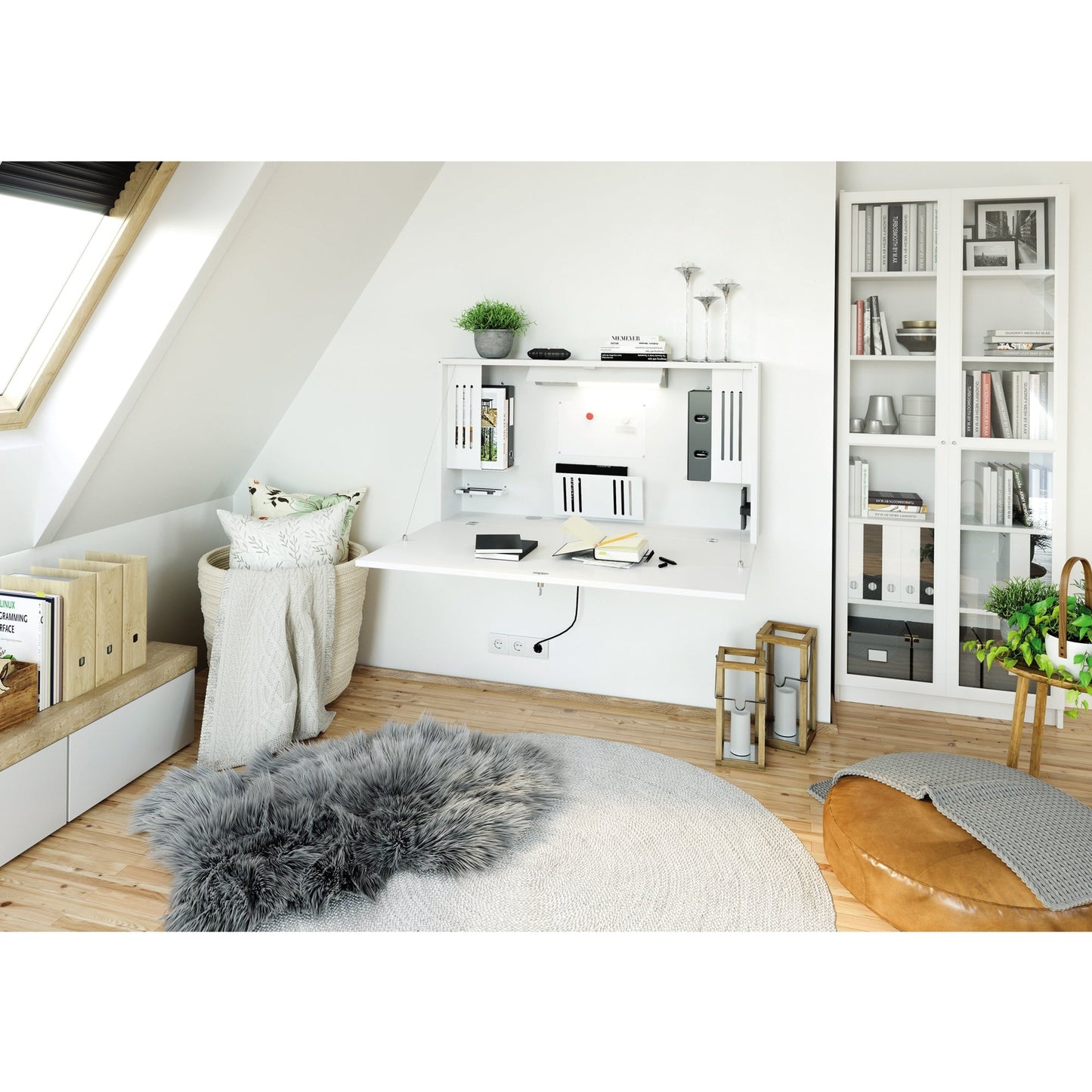Hammerbacher PC-Arbeitsplatz VWO12 1.200 x 650 x 260 mm (B x H x T) 1.190 x 19 x 634 mm (B x H x T) abschließbar Leichtbauplatte asteiche