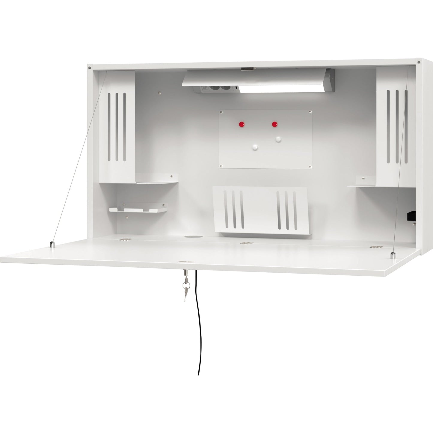 Hammerbacher PC-Arbeitsplatz VWO12 1.200 x 650 x 260 mm (B x H x T) 1.190 x 19 x 634 mm (B x H x T) abschließbar Leichtbauplatte weiß