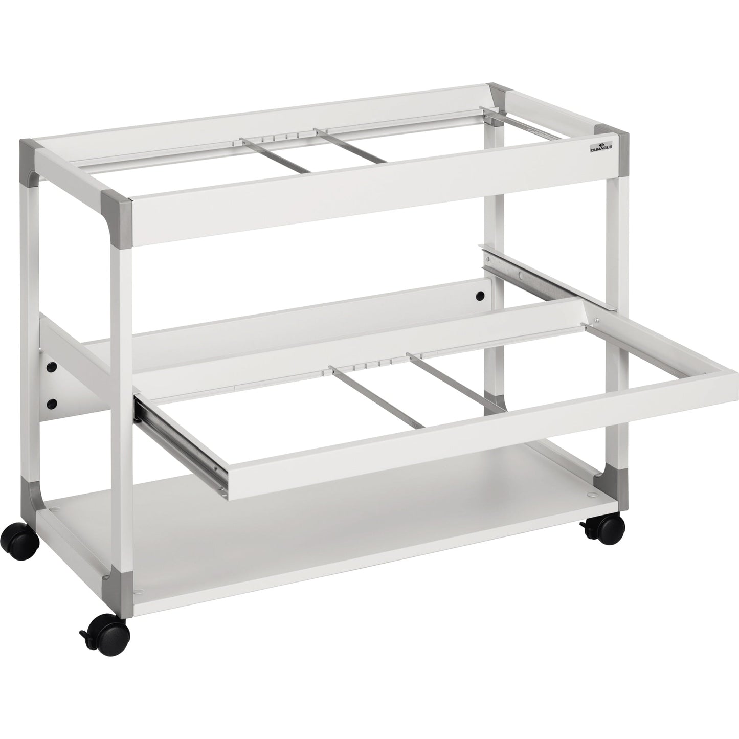 DURABLE Hängemappenwagen SYSTEM FILE TROLLEY 200 MULTI DUO 89,7 x 71,5 x 43,2 cm (B x H x T) Metall, Stahl (epoxidharzbeschichtet), Holz (melaminbeschichtet), Polyamid, Polypropylen grau