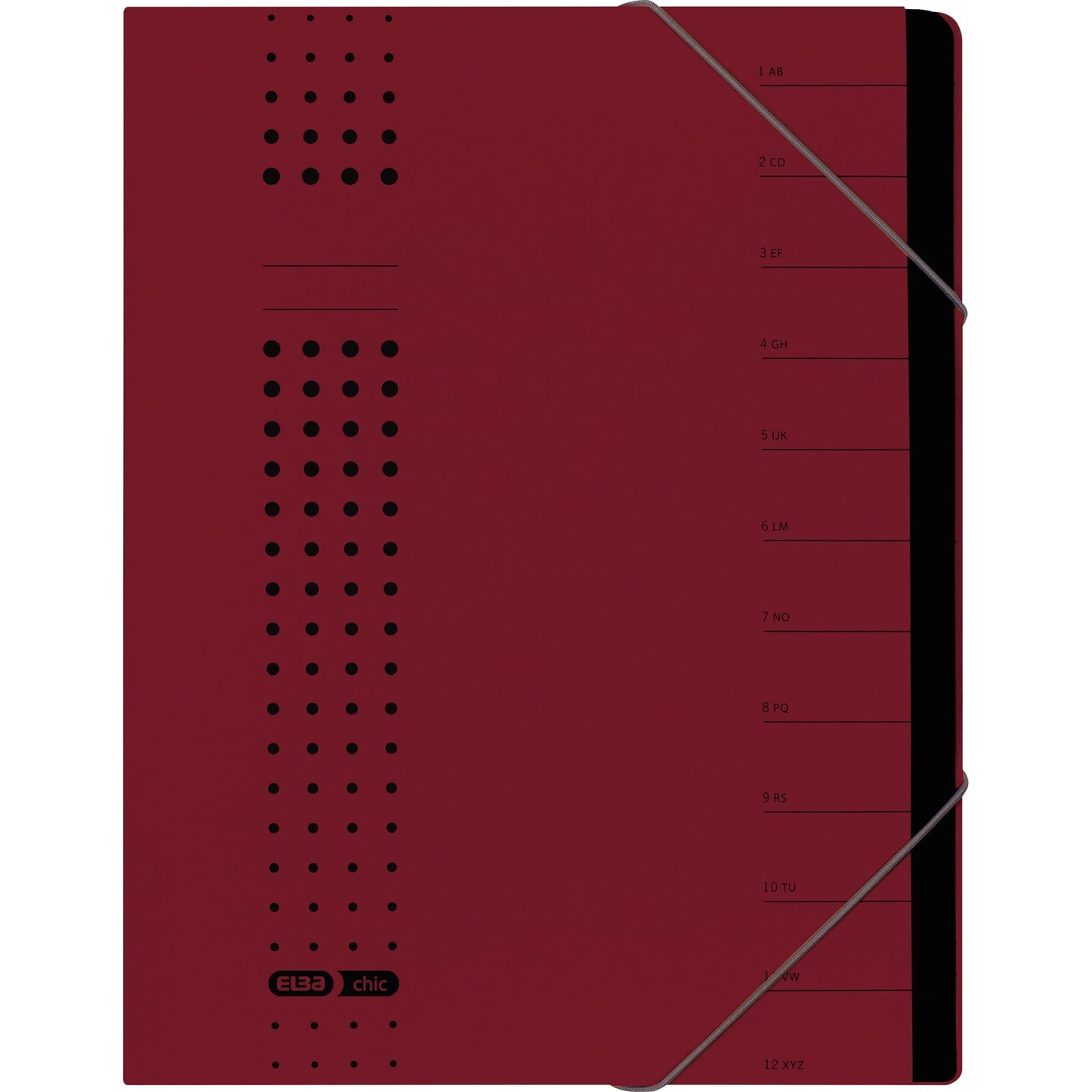 ELBA Ordnungsmappe chic DIN A4 320g/m² Intensivkarton, recycelt Farbe: bordeaux 7 Fächer