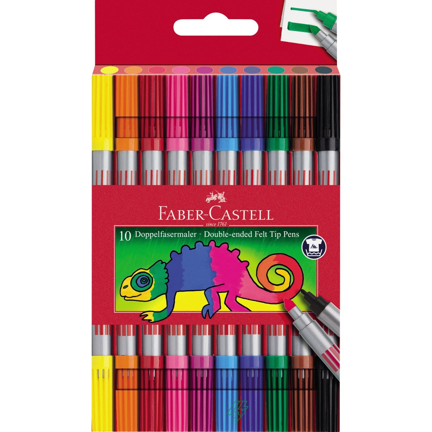 Faber-Castell Doppelfasermaler 1 und 3-5mm farbig sortiert 10 St./Pack.