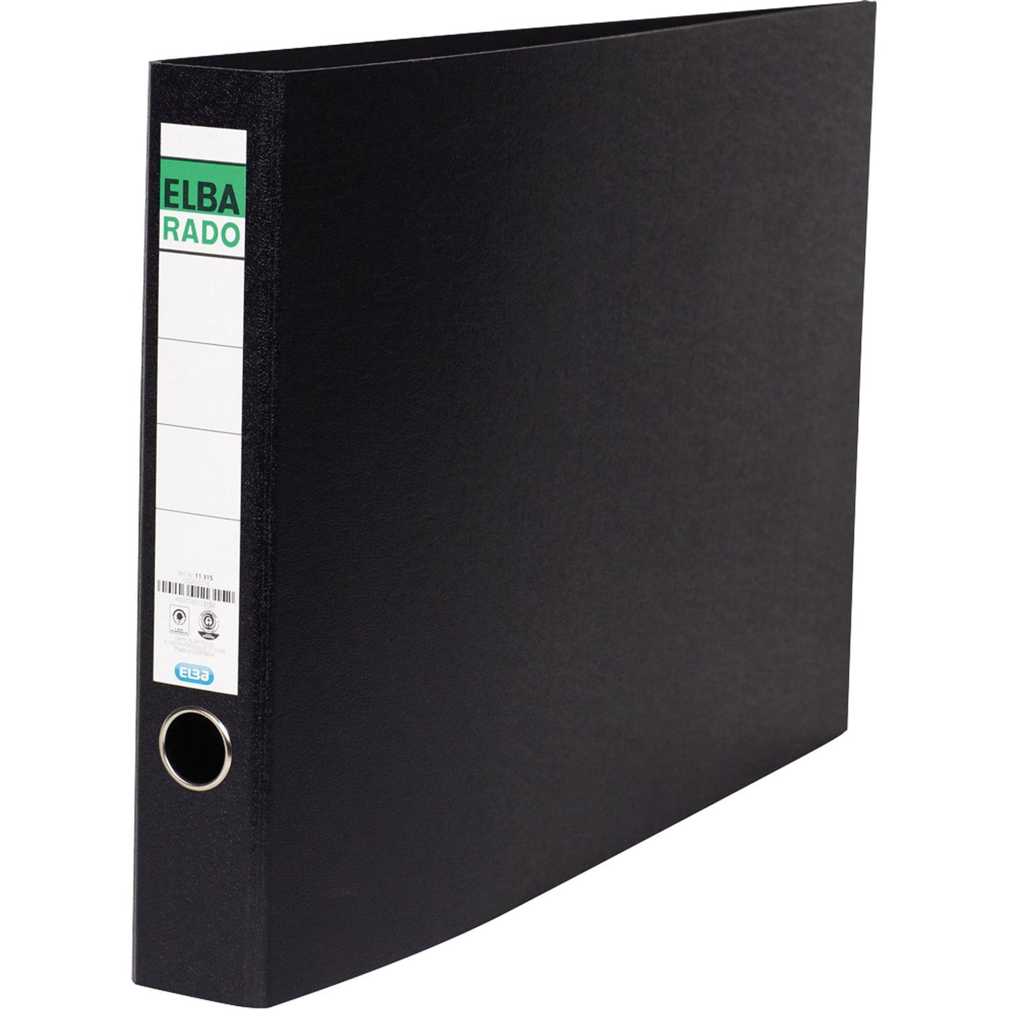 ELBA Ordner 55mm DIN A3 quer Rückenschild: geklebt ohne Schlitze Werkstoff: Hartpappe Material außen: Papier Material innen: Papier schwarz