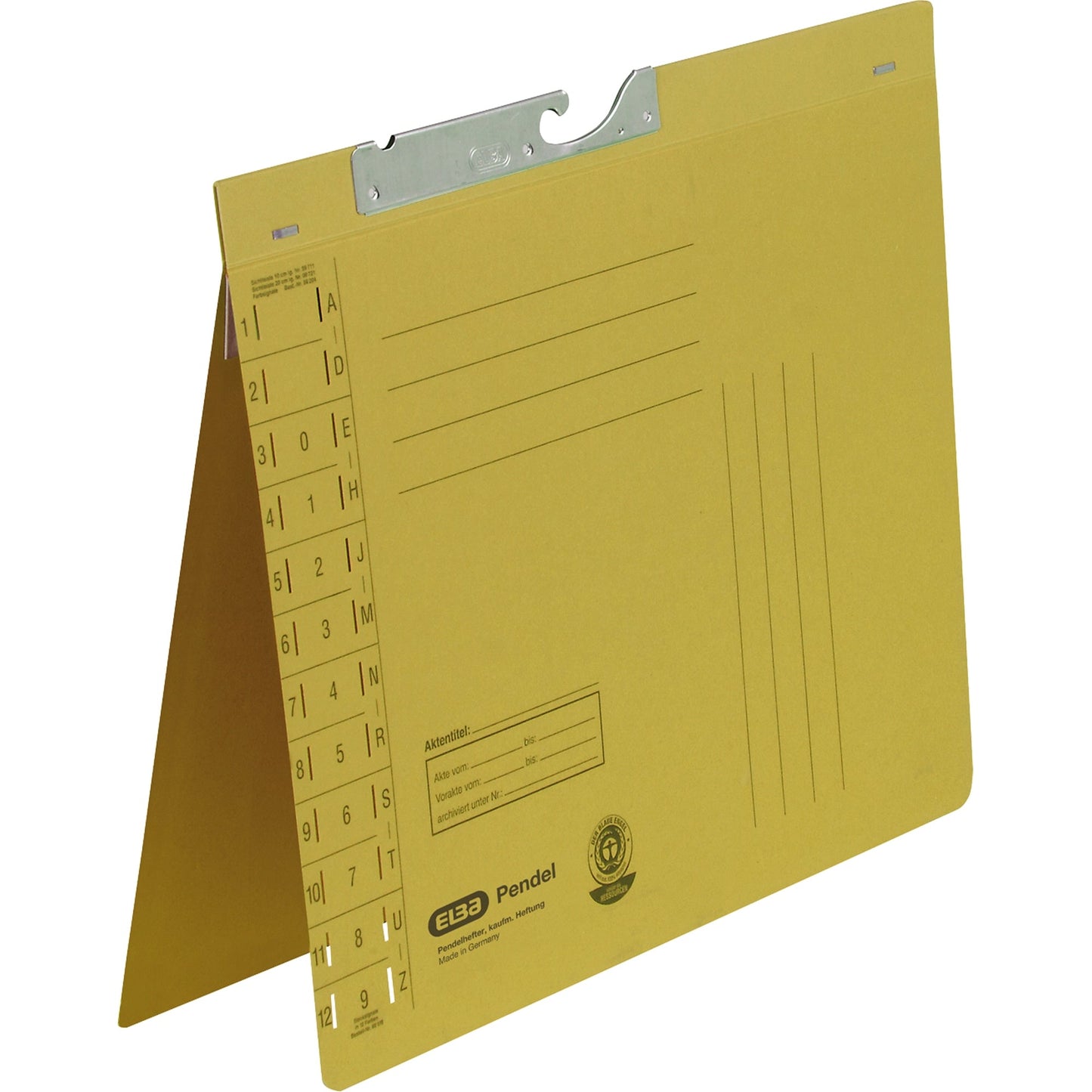 ELBA Pendelhefter DIN A4 320g/m² Amtsheftung mit Organisationsaufdruck Manilakarton, recycelt gelb