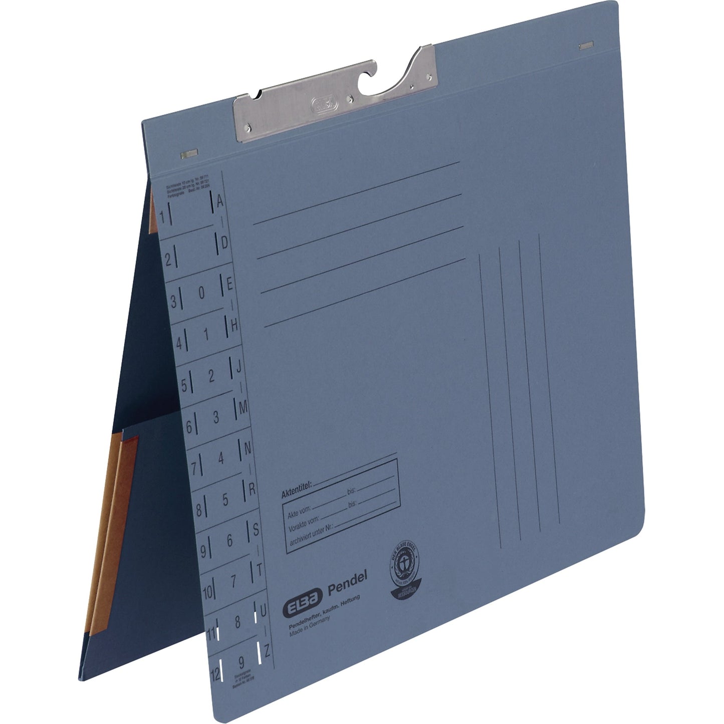 ELBA Pendelhefter DIN A4 320g/m² Amtsheftung mit Organisationsaufdruck Manilakarton, recycelt blau