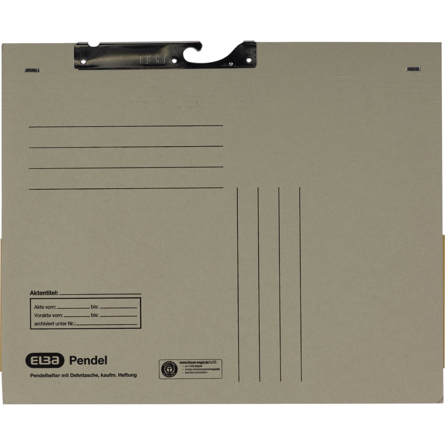 ELBA Pendelhefter DIN A4 320g/m² kaufmännische Heftung mit Organisationsaufdruck Manilakarton grau