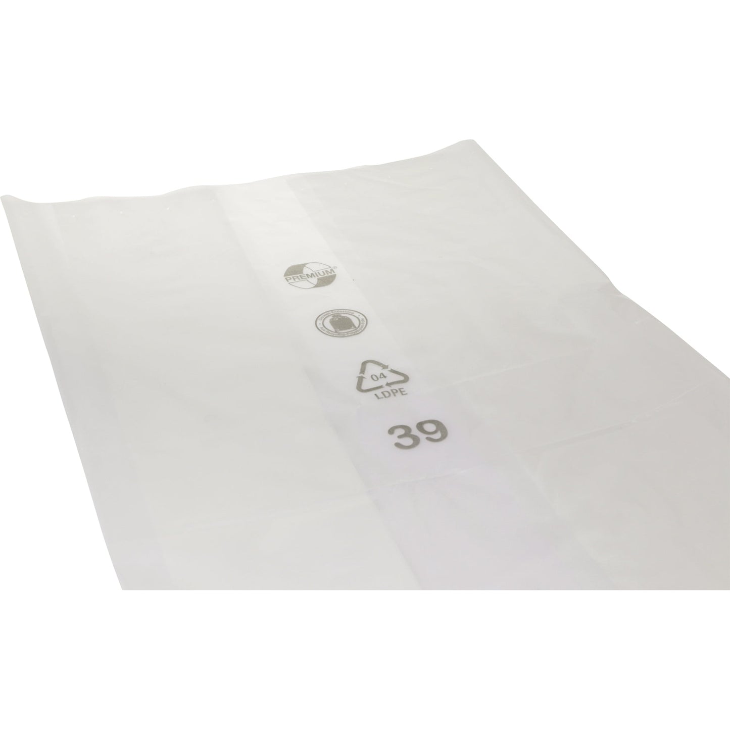 DEISS Müllsack PREMIUM 80+50 x 220 cm (B x H) 90µm 1.000l LDPE-Folie transparent 50 St./Pack.