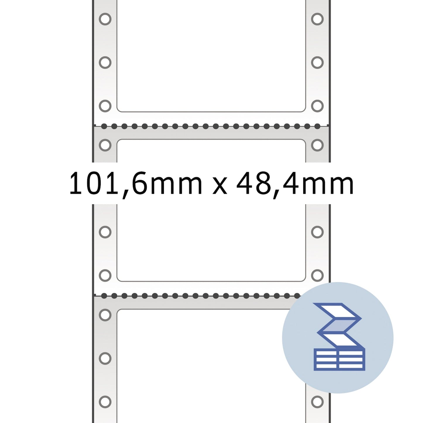 HERMA Endlosetikett 101,6 x 48,4 mm (B x H) nicht wieder ablösbar mit Führungslochrand Papier weiß 1-bahnig 3.000 Etik./Pack.