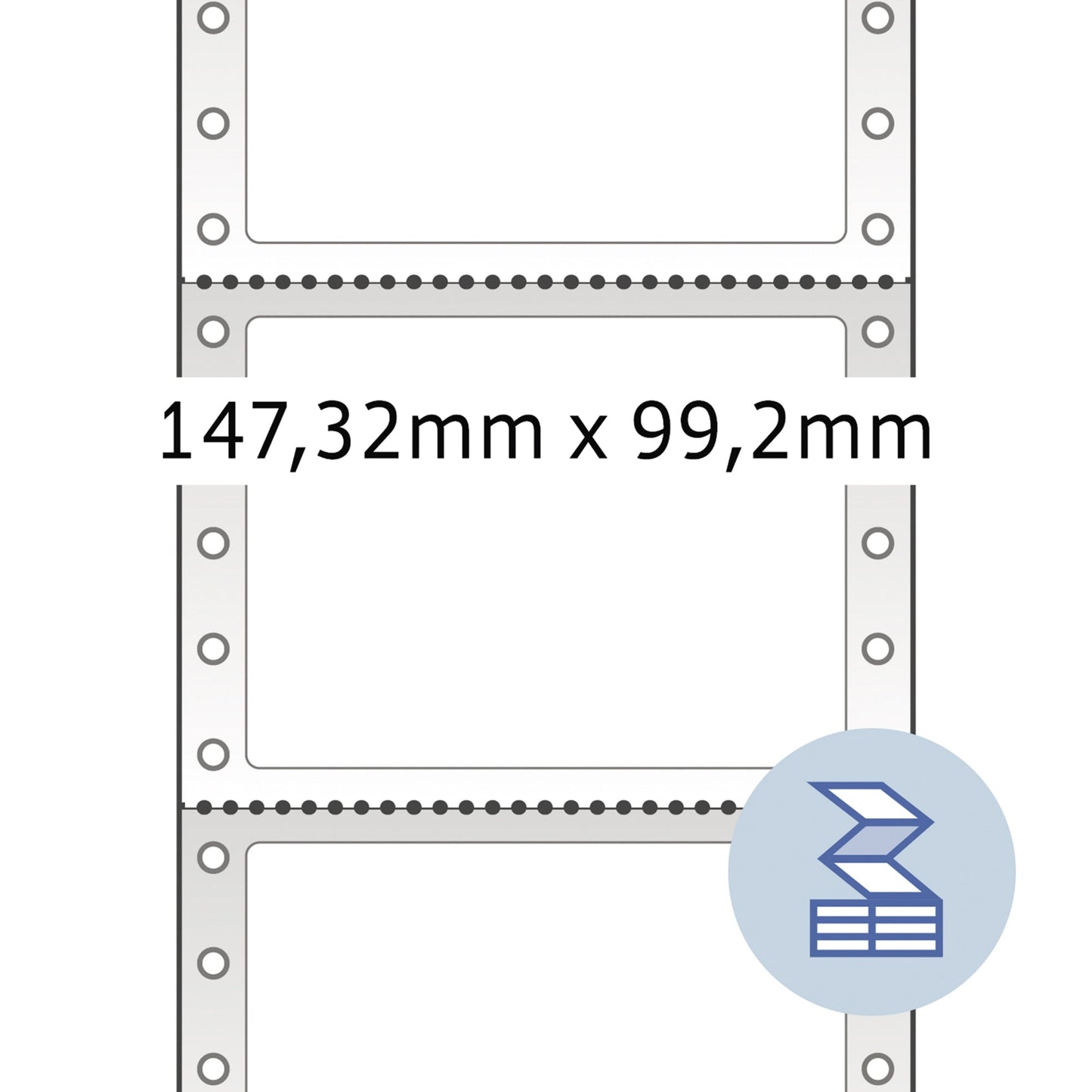 HERMA Endlosetikett 147,3 x 99,2 mm (B x H) nicht wieder ablösbar mit Führungslochrand Papier weiß 1-bahnig 3.000 Etik./Pack.