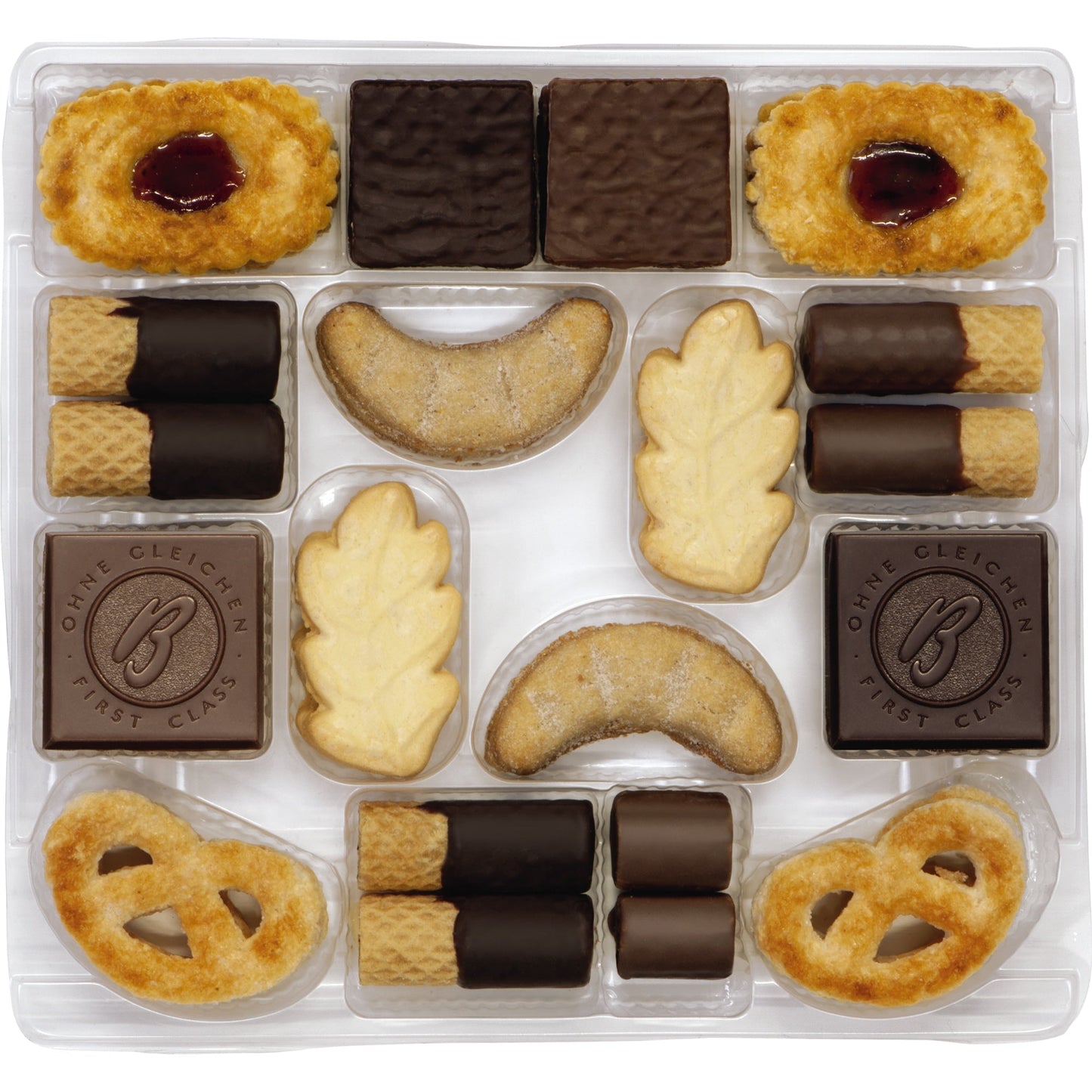 Bahlsen Gebäckmischung Favourite Collection XL Kipferl, Butterblätter, Blätterbrezeln, Deloba, Ohne Gleichen Edelherb und Vollmilch, Perpetum Edelherb und Vollmilch, Waffeletten Edelherb und Vollmilch, Waffeletten Minis Vollmilch 8 x 227 g/Pack.