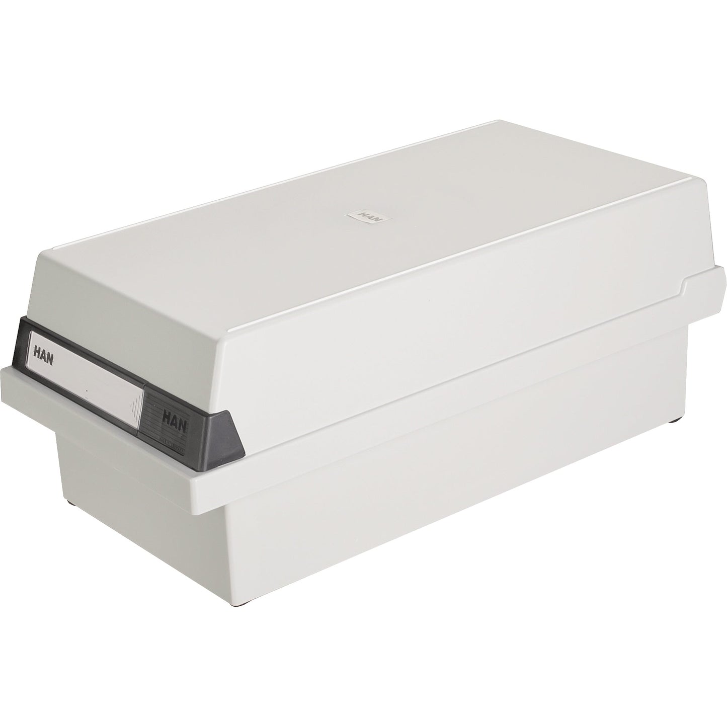HAN Karteikasten 17,7 x 14 x 36 cm (B x H x T) DIN A6 quer 1.300 Karten Polystyrol lichtgrau 2 Stützplatten