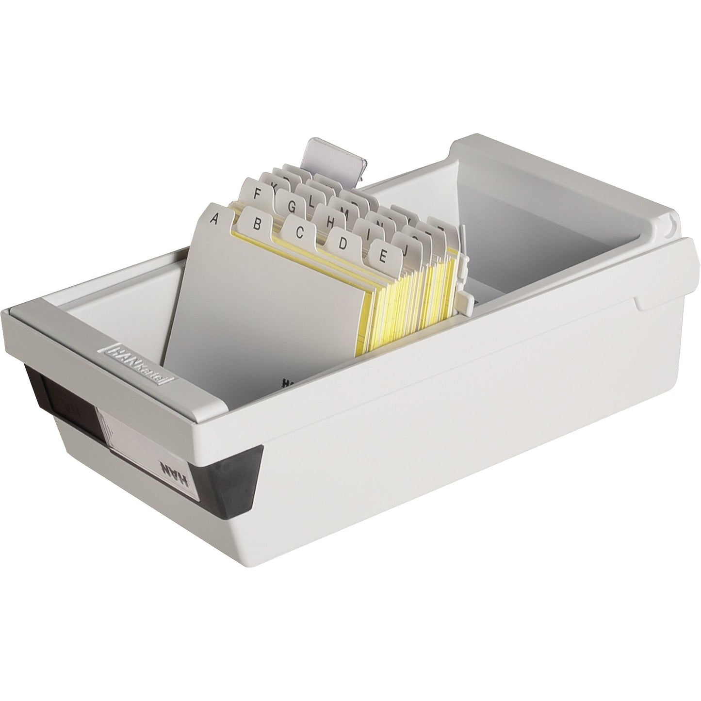 HAN Karteikasten 13,3 x 12,3 x 25 cm (B x H x T) DIN A7 quer 800 Karten Polystyrol lichtgrau 1 Stützplatte