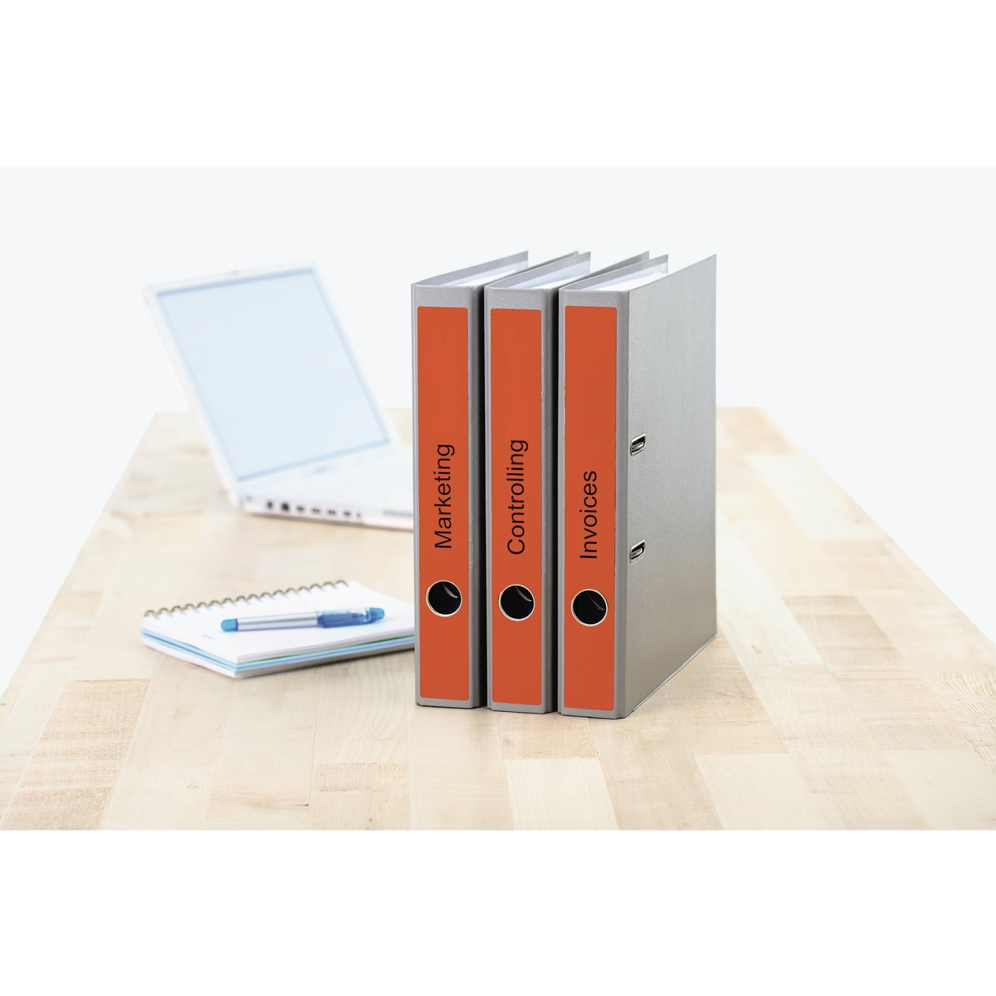 HERMA Ordnerrückenetikett schmal/lang 38 x 297 mm (B x H) selbstklebend mit Griffloch rot 100 Etik./Pack.