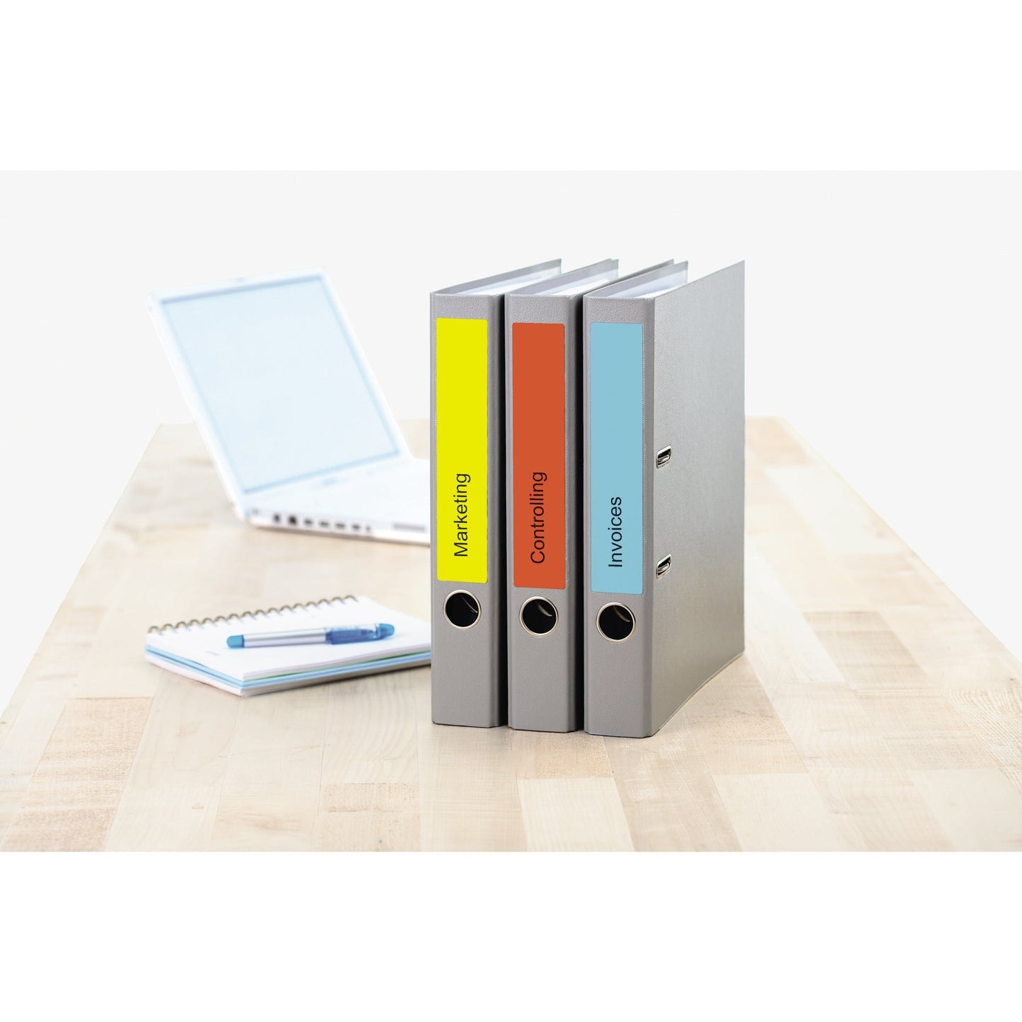 HERMA Ordnerrückenetikett breit/lang 61 x 297 mm (B x H) selbstklebend mit Griffloch blau 60 Etik./Pack.