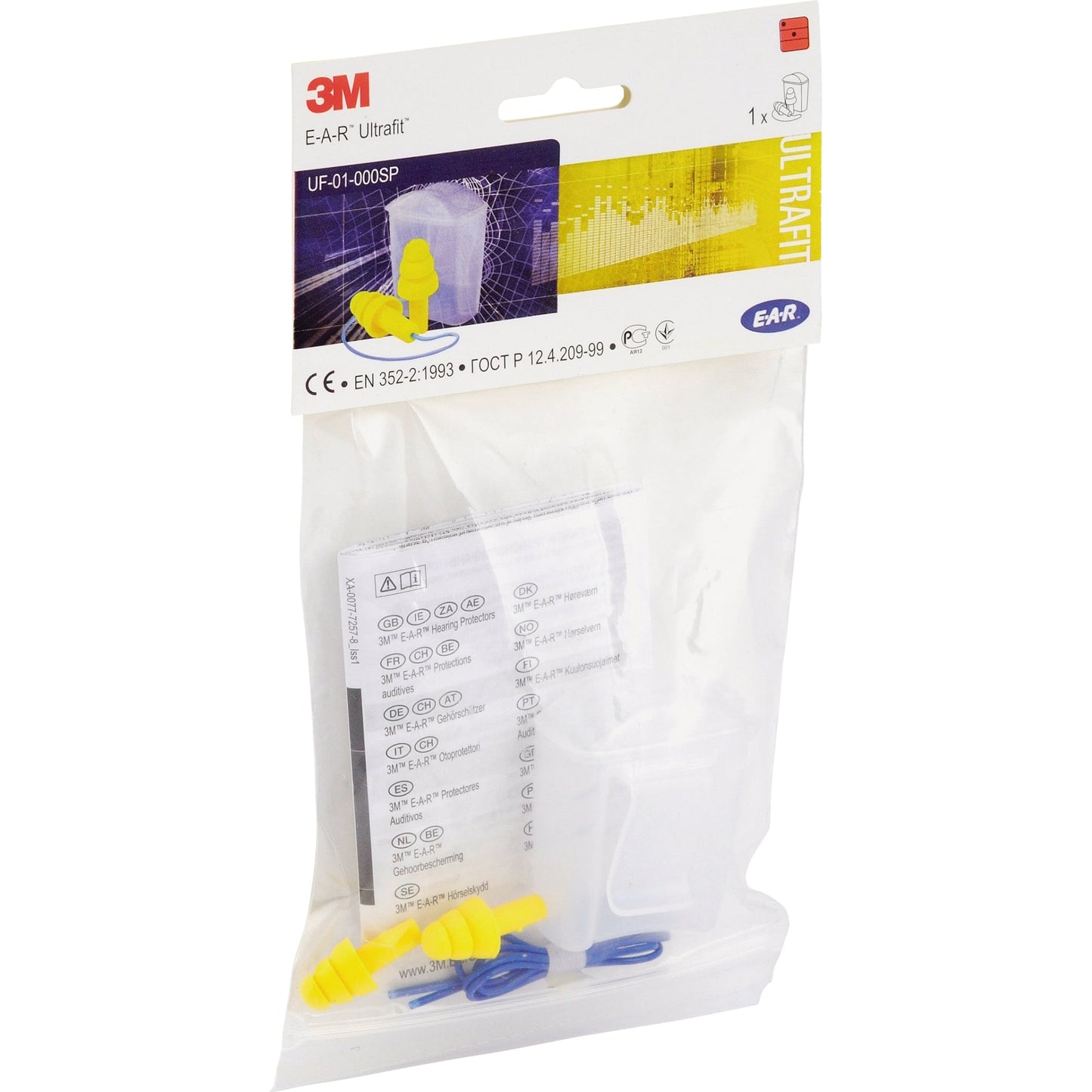 E-A-R Gehörschutzstöpsel UltraFit Einheitsgröße Thermoplastisches Elastomer gelb/blau