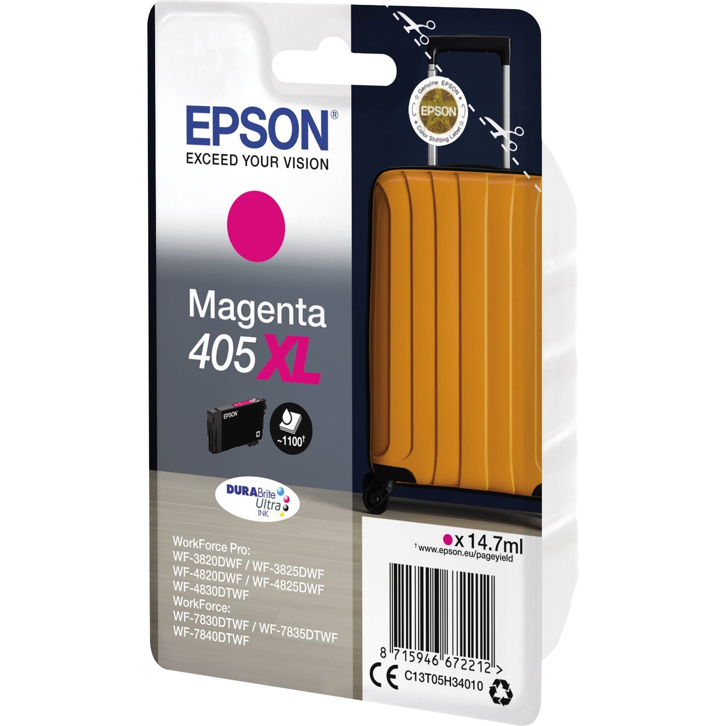 Epson Tintenpatrone Originalzubehör 405XL ca. 1.100 Seiten magenta 14,7ml