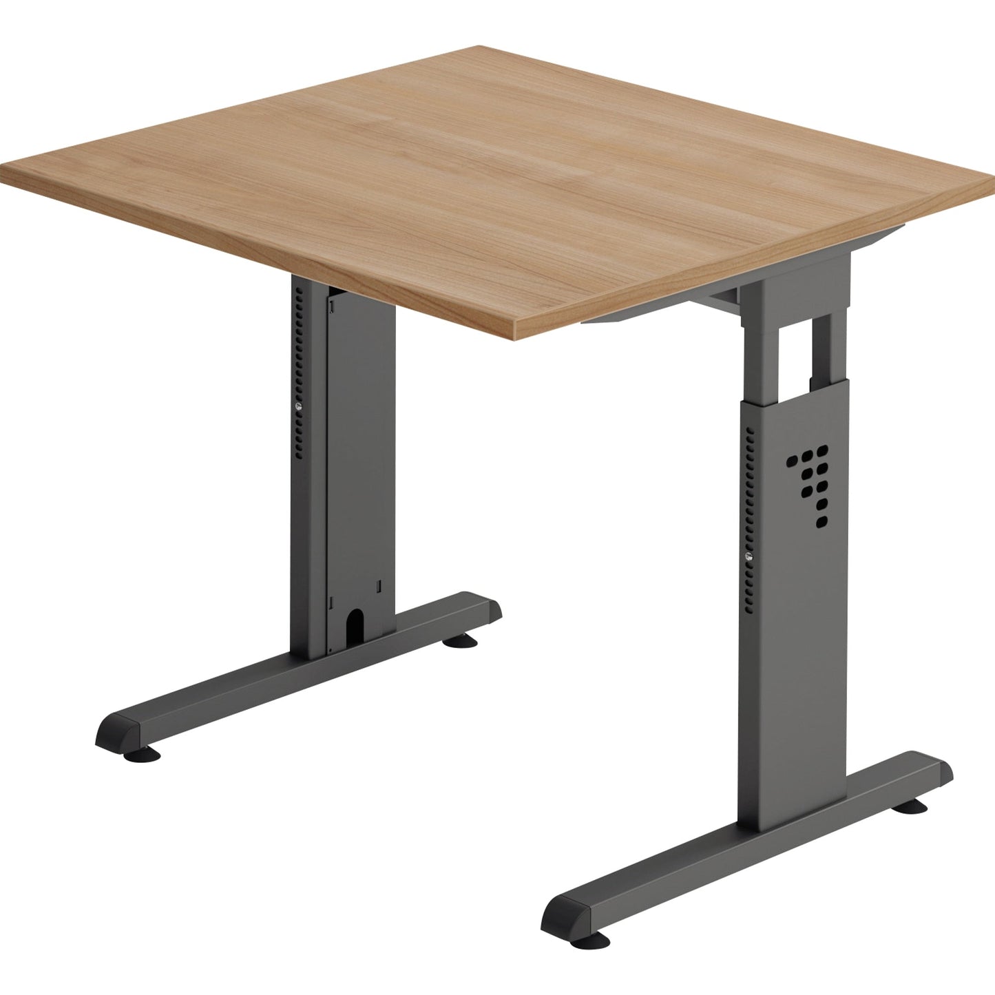 Hammerbacher Schreibtisch O-Serie Maße: 800 x 650-850 x 800 mm (B x H x T) Spanplatte nussbaum