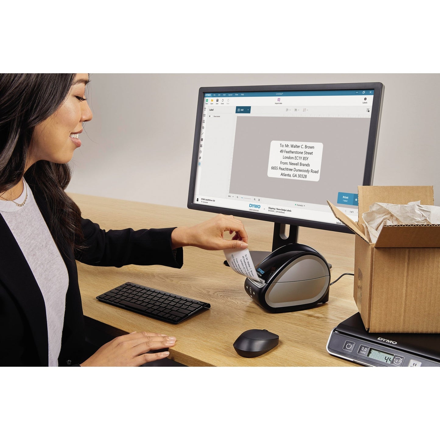 DYMO® Etikettendrucker LabelWriterT 550 62 Etik./Min. USB-A inkl. 20 Starter Etiketten (89 x 36 mm), Netzkabel, Netzteil, USB-Kabel, Kurzanleitung
