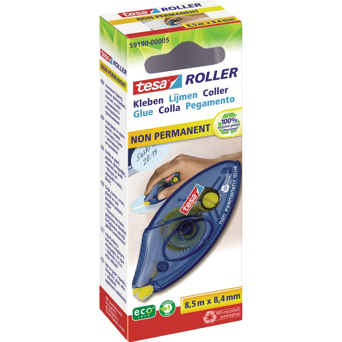tesa® Kleberoller non permanent 8,4 mm x 8,5 m (B x L) nicht nachfüllbar blau