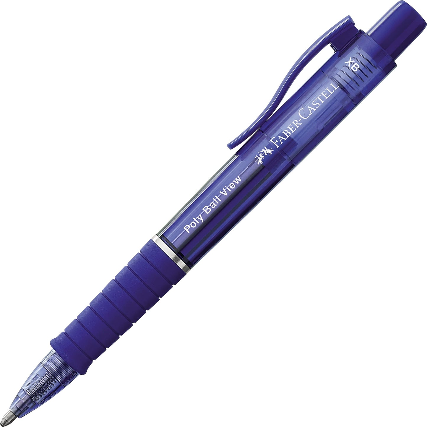 Faber-Castell Kugelschreiber Poly Ball View 0,6mm XB blau Mine auswechselbar dokumentenecht Schaftfarbe: admiral blue