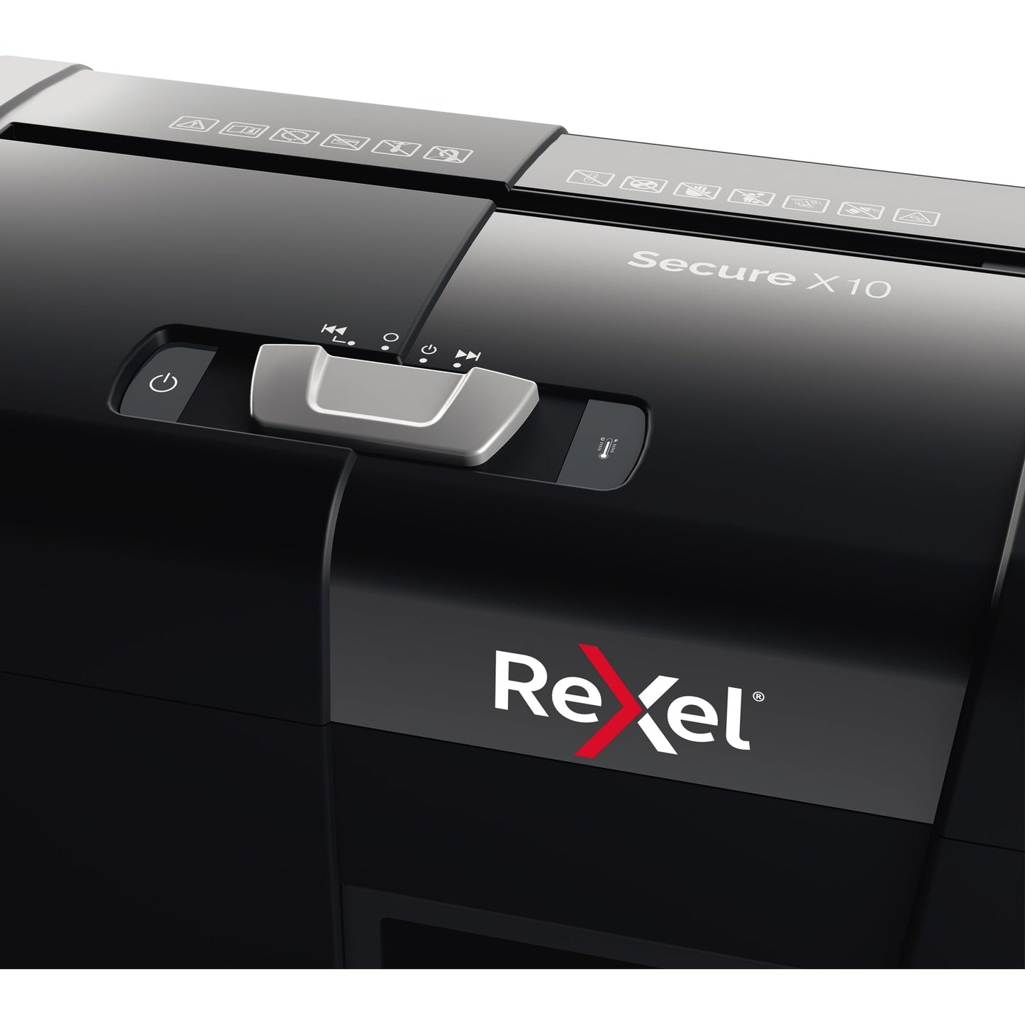 Rexel® Aktenvernichter Secure X10 P-4 Papier, Heftklammern, Büroklammern Partikelschnitt schwarz
