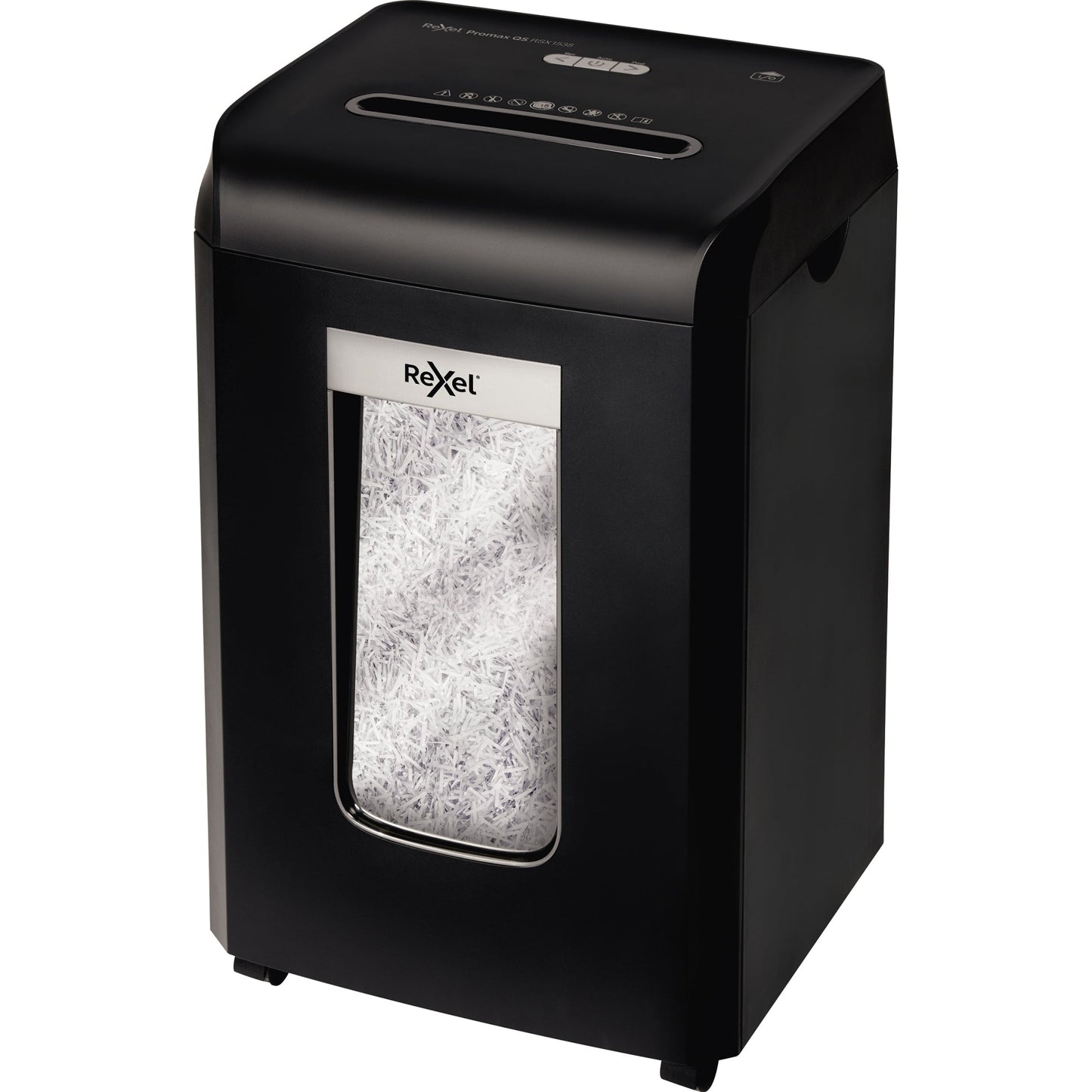 Rexel® Aktenvernichter ProMax RSX1538 P-4 Papier, Heftklammern, Büroklammern, Kreditkarten Partikelschnitt schwarz